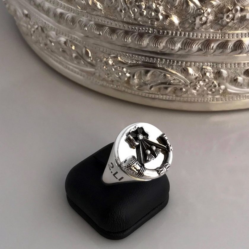 Light Infantry 2LI Silver Bespoke Oxidized Ring