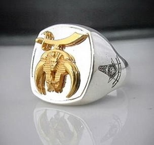 Shriner Bespoke Masonic Ring Gold Plated Emblem