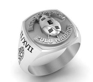 Echo Company Zulu Warrior Bespoke Oxidized Emblem Ring