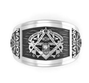 Masonic Ring Skull Design Cigar Band Style