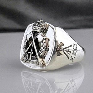 Royal Pioneer Bespoke Oxidized Silkver Emblem Ring