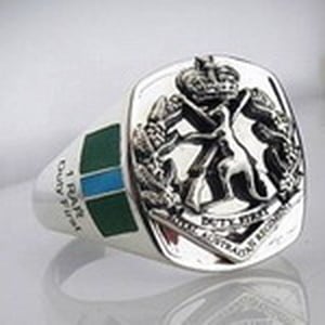 1 RAR Bespoke Sterling Silver Ring Oxidized Emblem