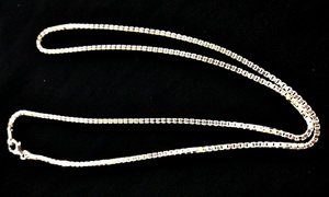 Silver Chain 2mm Box Belchar 22 inches Long