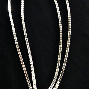 Silver Chain 3mm Box Belchar 22 inches Long