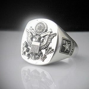United States Army Eagle Bespoke Sterling Silver Ring