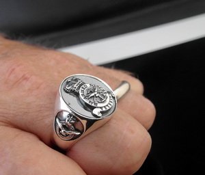 Veterans Air Force Ring Oxidized