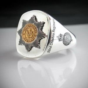 22nd Cheshire Regiment Bespoke Gold Plated Emblem Ring