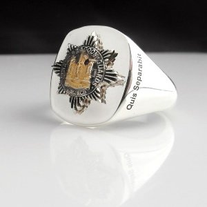 Royal Dragoon Guards Bespoke Gold Plated Emblem Ring