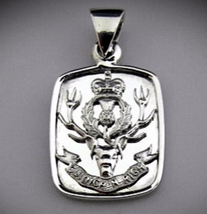 Queens own Highlanders Bespoke Sterling Silver Pendant Dog Tag