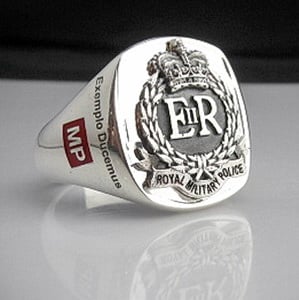 Royal Military Police Bespoke Sterling Silver Ring Oxidized Embl