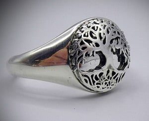 Tree of Life Sterling Silver Signet Ring