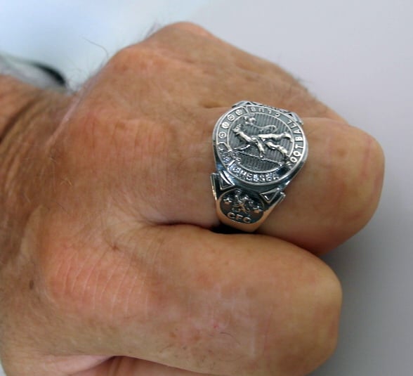 thumbnail image 2 of Chelsea FC Stainless Steel Cut-Out Ring - Official Licensed Football Fan Jewelry (Size R) 2 of 13