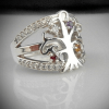 Tree of Life Sterling Silver Ring with Gemstones - Image 2