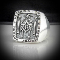 Masonic Sterling Silver Bespoke Paternus Deus Humana Fraternitas Ring